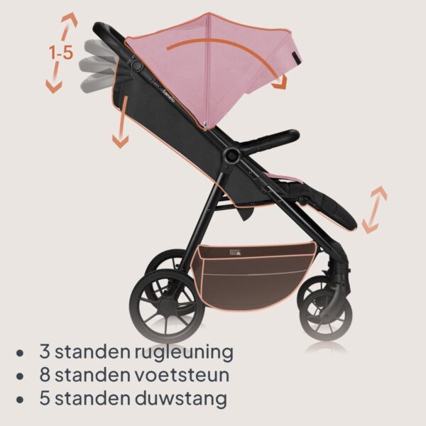 Ratini.lv | MIRA bērnu ratiņi krāsa PINK ROSE bilde #7