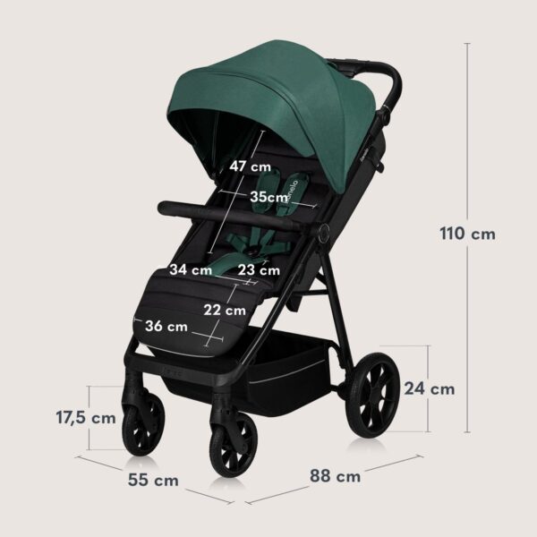 Ratini.lv | MIRA bērnu ratiņi krāsa GREEN EMERALD bilde #3