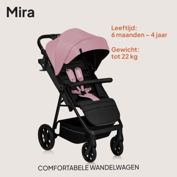 Ratini.lv | MIRA bērnu ratiņi krāsa PINK ROSE bilde #3