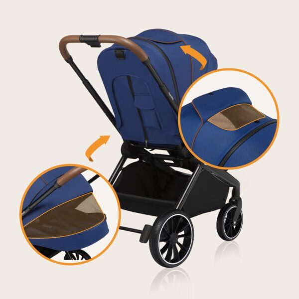 Ratini.lv | MIKA 2IN1 bērnu ratiņi krāsa BLUE NAVY bilde #5