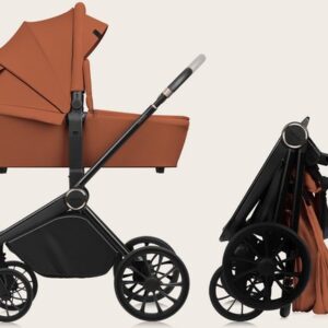 Lionelo MIKA PLUS 2IN1 bērnu ratu komplekts krāsa BROWN RUST
