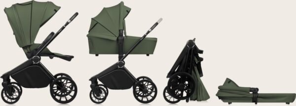 Ratini.lv | MIKA PLUS 2IN1 bērnu ratiņi krāsa GREEN OLIVE bilde #19