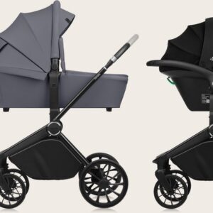 Lionelo MIKA PLUS 3IN1 bērnu ratu komplekts krāsa GREY STONE
