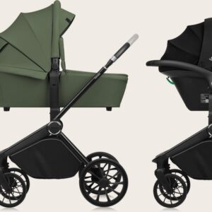 Lionelo MIKA PLUS 3IN1 bērnu ratu komplekts krāsa GREEN OLIVE