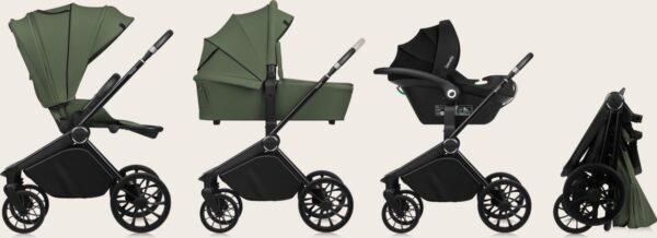 Ratini.lv | MIKA PLUS 3IN1 bērnu ratiņi krāsa GREEN OLIVE bilde #5