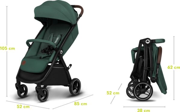 Ratini.lv | INGRID bērnu ratiņi krāsa GREEN EMERALD bilde #3