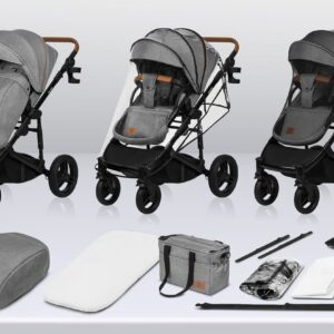 Lionelo MARI TOUR bērnu ratu komplekts 2in1 krāsa GREY STONE