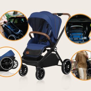Lionelo MIKA 2IN1 bērnu ratu komplekts krāsa BLUE NAVY