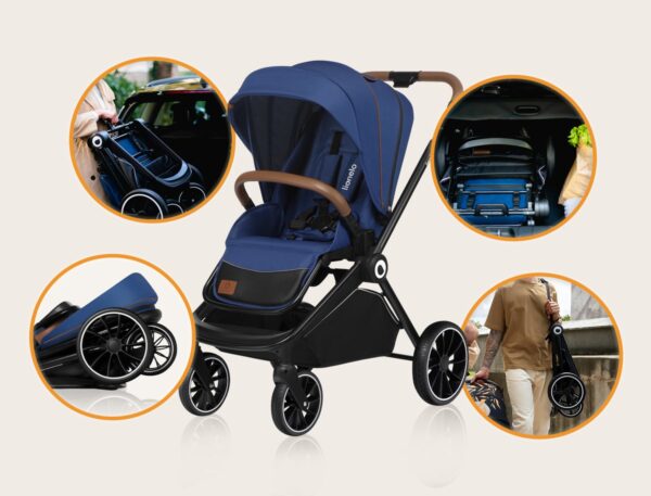 Ratini.lv | MIKA 2IN1 bērnu ratiņi krāsa BLUE NAVY bilde #25