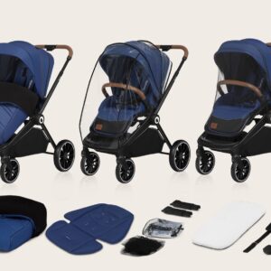Lionelo MIKA 2IN1 bērnu ratu komplekts krāsa BLUE NAVY