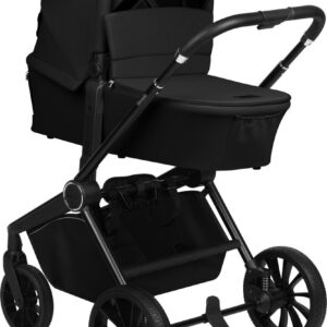 Lionelo MIKA PLUS 2IN1 bērnu ratu komplekts krāsa BLACK ONYX