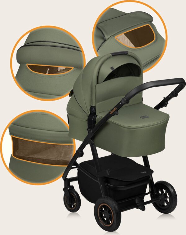Ratini.lv | AMBER PLUS 2IN1 bērnu ratiņi krāsa GREEN FOREST bilde #31
