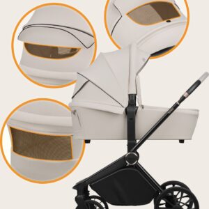 Lionelo MIKA PLUS 2IN1 bērnu ratu komplekts krāsa BEIGE SAND