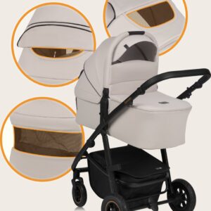 Lionelo AMBER PLUS 2IN1 bērnu ratiņi krāsa BEIGE SAND