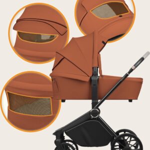Lionelo MIKA PLUS 3IN1 bērnu ratu komplekts krāsa BROWN RUST