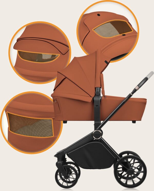 Ratini.lv | MIKA PLUS 3IN1 bērnu ratiņi krāsa BROWN RUST bilde #15