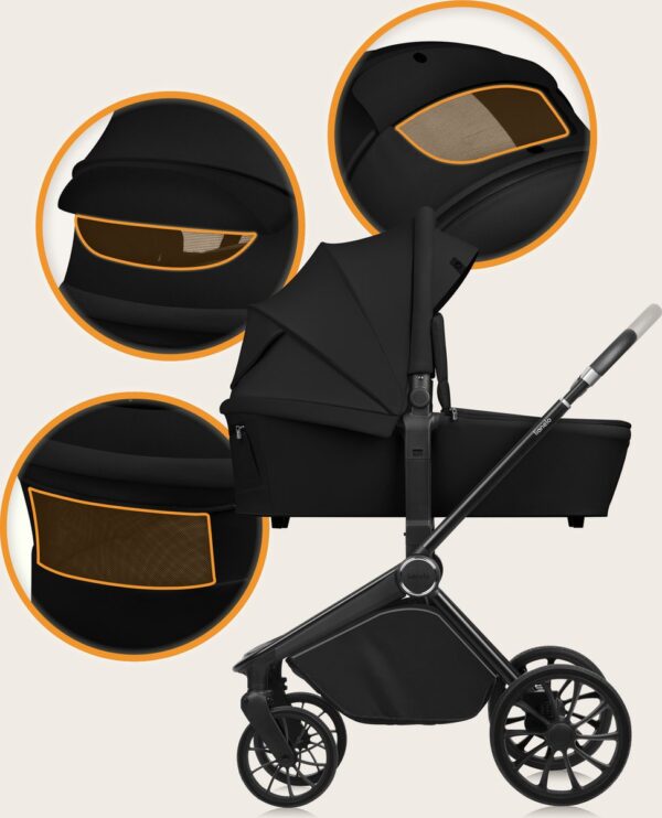 Ratini.lv | MIKA PLUS 3IN1 bērnu ratiņi krāsa BLACK ONYX bilde #13
