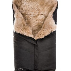 BOZZ aitas vilnas ratu maiss Lambskin Longwool krāsa Black Melange/Linen