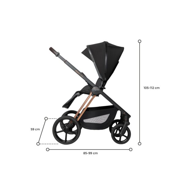 Ratini.lv | MILOO WAY 2.0 pastaigu ratiņi bērniem krāsa 310 DIAMOND BLACK bilde #67