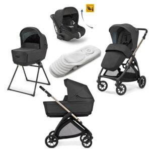 Inglesina Electa System Quattro bērnu ratu komplekts 3in1 ar autokrēsliņu Darwin Recline krāsa Upper Black