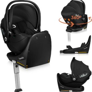 Lionelo Moxie i-Size autokrēsliņš 40-87cm krāsa Black Carbon +rotējoša Isofix bāze