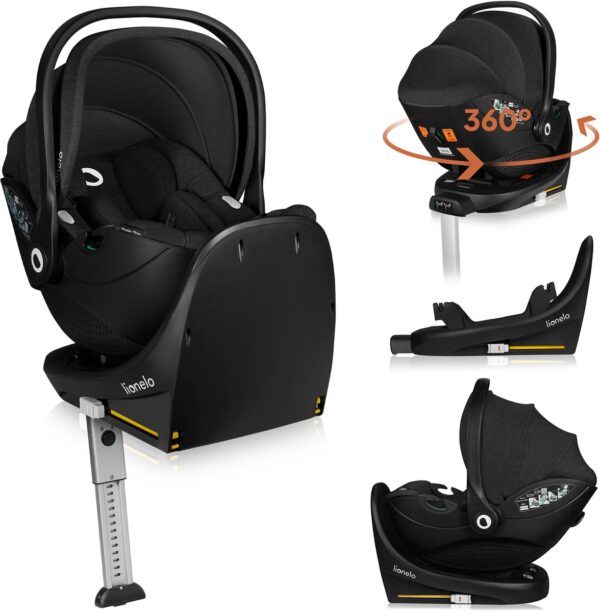Ratini.lv | Moxie i-Size autokrēsliņš 40-87cm krāsa Black Carbon +rotējoša Isofix bāze bilde #1