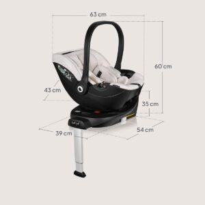 Lionelo Moxie i-Size autokrēsliņš 40-87cm krāsa Beige Sand +rotējoša Isofix bāze