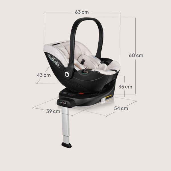 Ratini.lv | Moxie i-Size autokrēsliņš 40-87cm krāsa Beige Sand +rotējoša Isofix bāze bilde #37