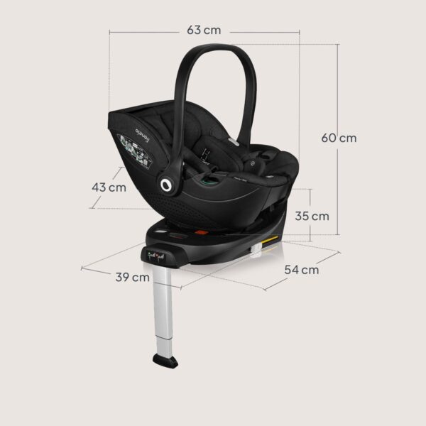 Ratini.lv | Moxie i-Size autokrēsliņš 40-87cm krāsa Black Carbon +rotējoša Isofix bāze bilde #27