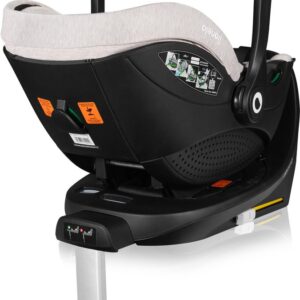 Lionelo Moxie i-Size autokrēsliņš 40-87cm krāsa Beige Sand +rotējoša Isofix bāze