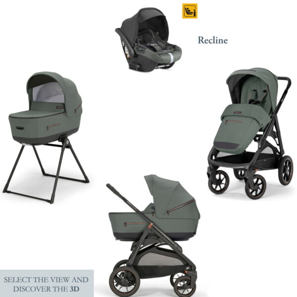 Ratini.lv | Aptica System Quattro bērnu ratu komplekts 3in1 ar autokrēsliņu Darwin Recline krāsa Emerald Green bilde #1
