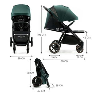 Kinderkraft MITZY bērnu ratiņi krāsa Jade Green
