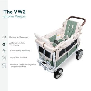 Wonderfold VW2 Volkswagen universāli bērnu ratiņi (2 sēdvietas) krāsa Sage Green