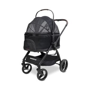 Wonderfold P3 Luxury mājdzīvnieku ratiņi krāsa Jet Black