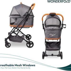 Wonderfold P2 mājdzīvnieku ratiņi suņiem un kaķiem krāsa Graphite Gray