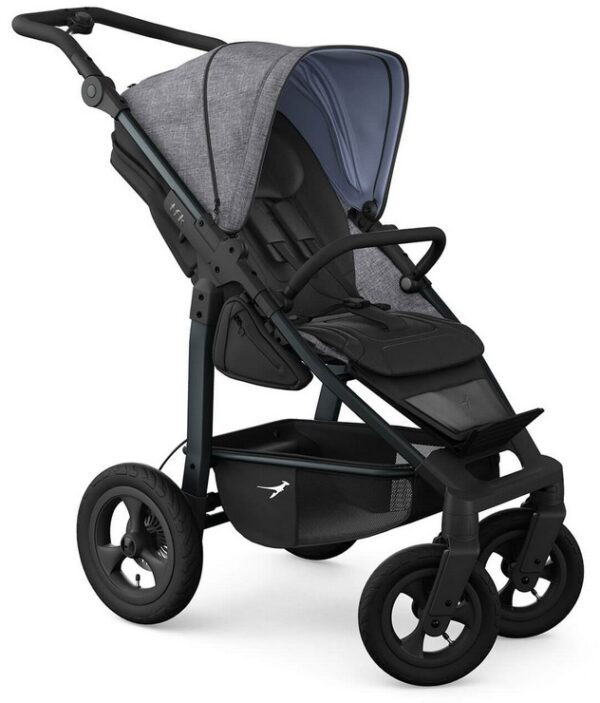 Ratini.lv | Mono 4 bērnu ratiņi ar AIR riepām krāsa PREMIUM Grey bilde #1