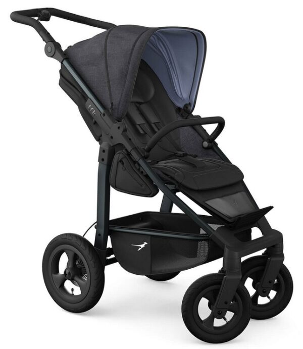 Ratini.lv | Mono 4 bērnu ratiņi ar AIR riepām krāsa PREMIUM Black bilde #1