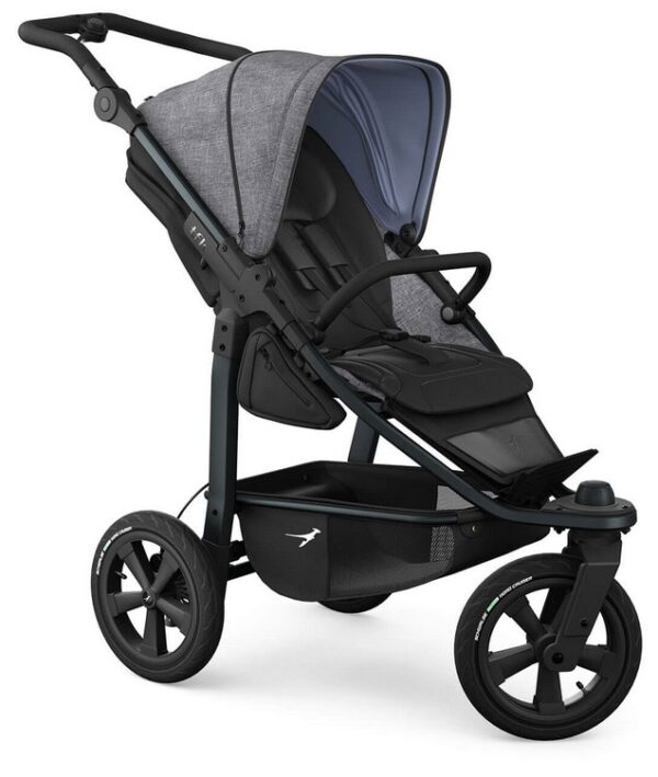 Ratini.lv | Mono 3 bērnu sporta ratiņi ar AIR riepām krāsa PREMIUM Grey bilde #1
