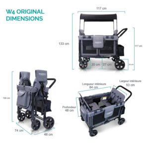 Wonderfold W4 Original universāli bērnu ratiņi (4 sēdvietas) krāsa Charcoal Gray