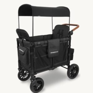 Wonderfold W2 Luxe universāli bērnu ratiņi (2 sēdvietas) krāsa Volcano Black