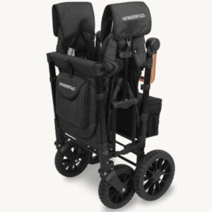 Wonderfold W2 Luxe universāli bērnu ratiņi (2 sēdvietas) krāsa Volcano Black