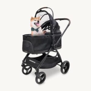 Wonderfold P3 Luxury mājdzīvnieku ratiņi krāsa Jet Black