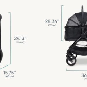Wonderfold P3 Luxury mājdzīvnieku ratiņi krāsa Jet Black