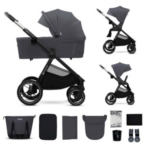 Kinderkraft NEA 2 bērnu ratiņi 2 in 1 krāsa Deep Grey