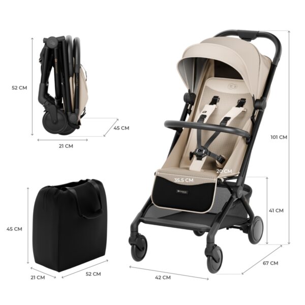 Ratini.lv | PILOT 2 bērnu sporta ratiņi krāsa Soft Beige bilde #17