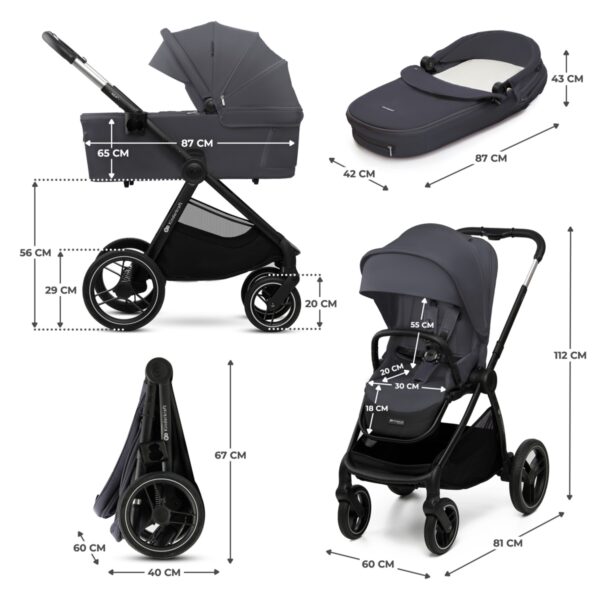 Ratini.lv | NEA 2 bērnu ratiņi 2 in 1 krāsa Deep Grey bilde #29