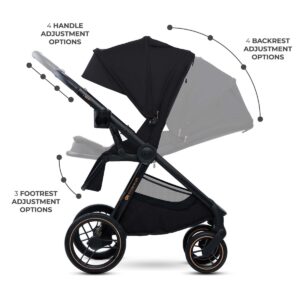 Kinderkraft NEA 2 bērnu ratiņi 2 in 1 krāsa Midnight Black