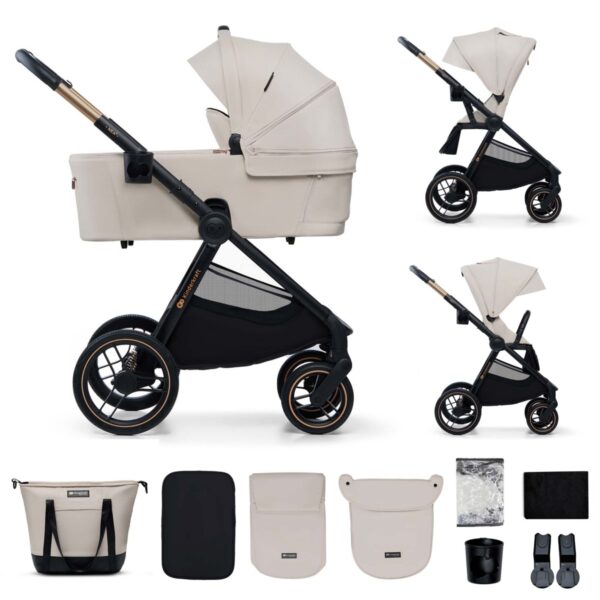 Ratini.lv | NEA 2 bērnu ratiņi 2 in 1 krāsa Soft Beige bilde #1