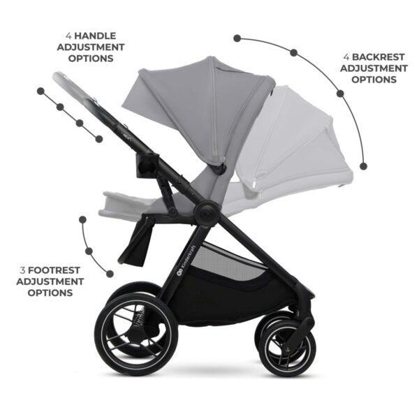 Ratini.lv | NEA 2 bērnu ratiņi 2 in 1 krāsa Platinium Grey bilde #39