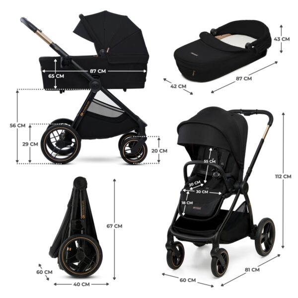 Ratini.lv | NEA 2 bērnu ratiņi 2 in 1 krāsa Midnight Black bilde #29